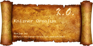 Knizner Orsolya névjegykártya